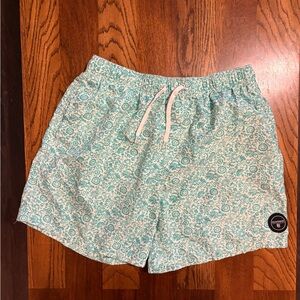 Islandhaze Men's Teal and White Swim Trunks